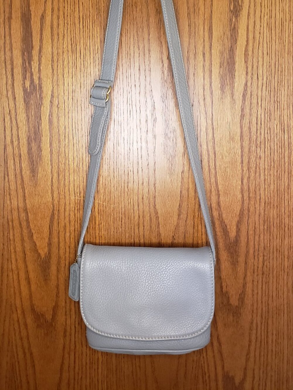 Vintage COACH Y2K Sonoma Small Flap Pebbled Leather Aqua Seafoam Blue Bag #4919
